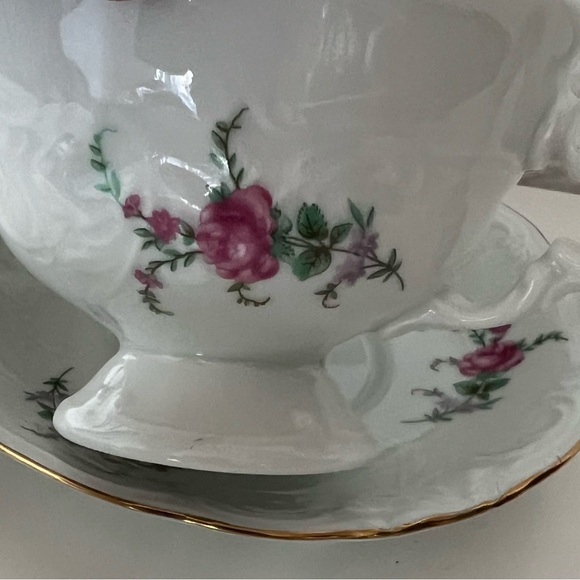 4 Vintage Royal Kent Collection-Poland Tea Cup and Saucer Plates China Floral - Picture 7 of 8